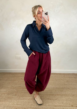 Suzie layering shirt - navy-The Style Attic