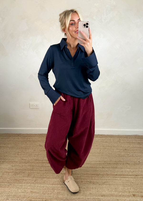 Suzie layering shirt - navy-The Style Attic