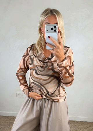Swirl mesh top-The Style Attic