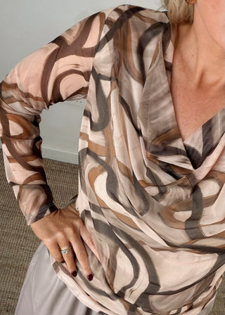 Swirl mesh top-The Style Attic