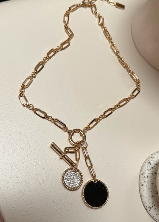 T bar & circle necklace-The Style Attic