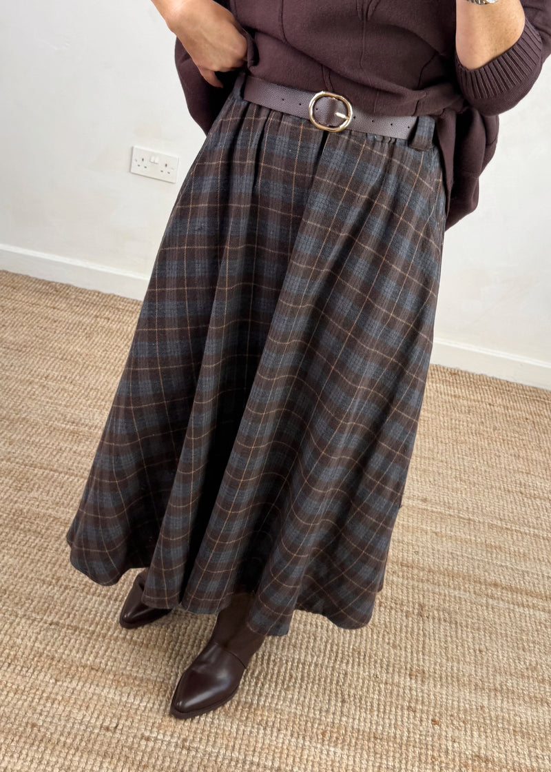 Tabitha checked skirt - three-The Style Attic