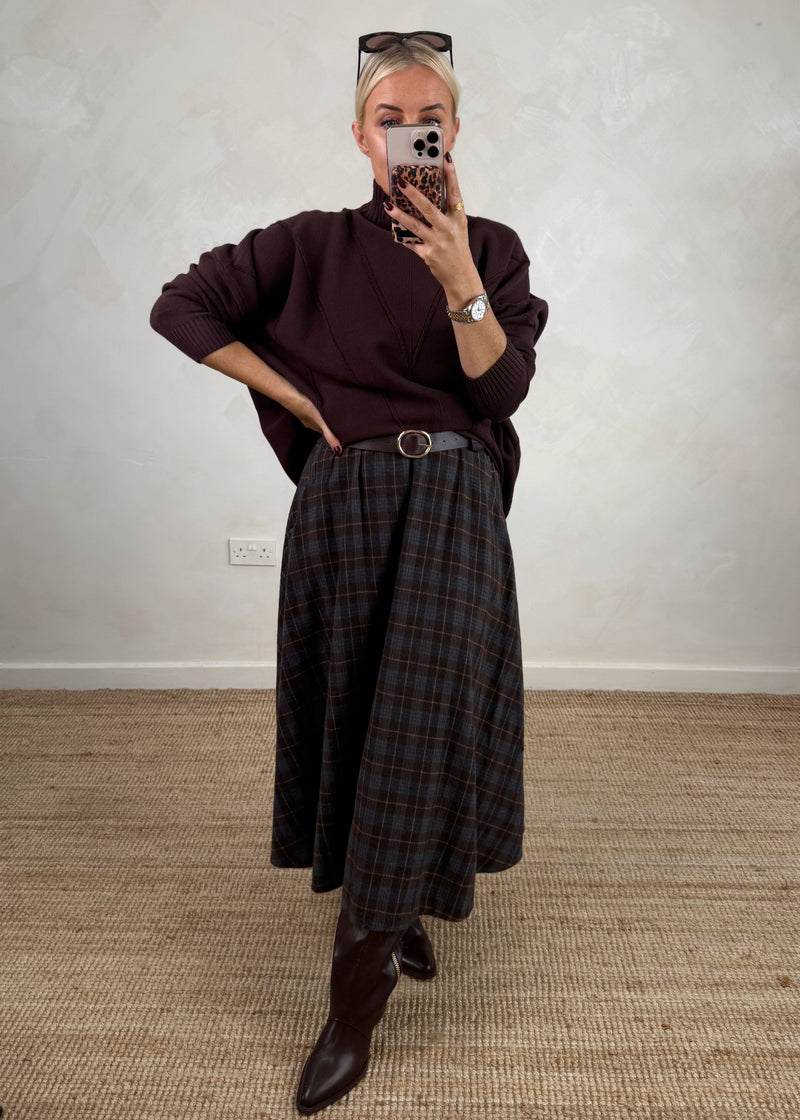 Tabitha checked skirt - three-The Style Attic