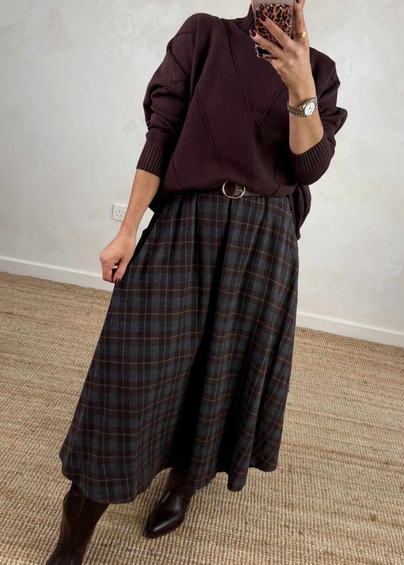 Tabitha checked skirt - three-The Style Attic