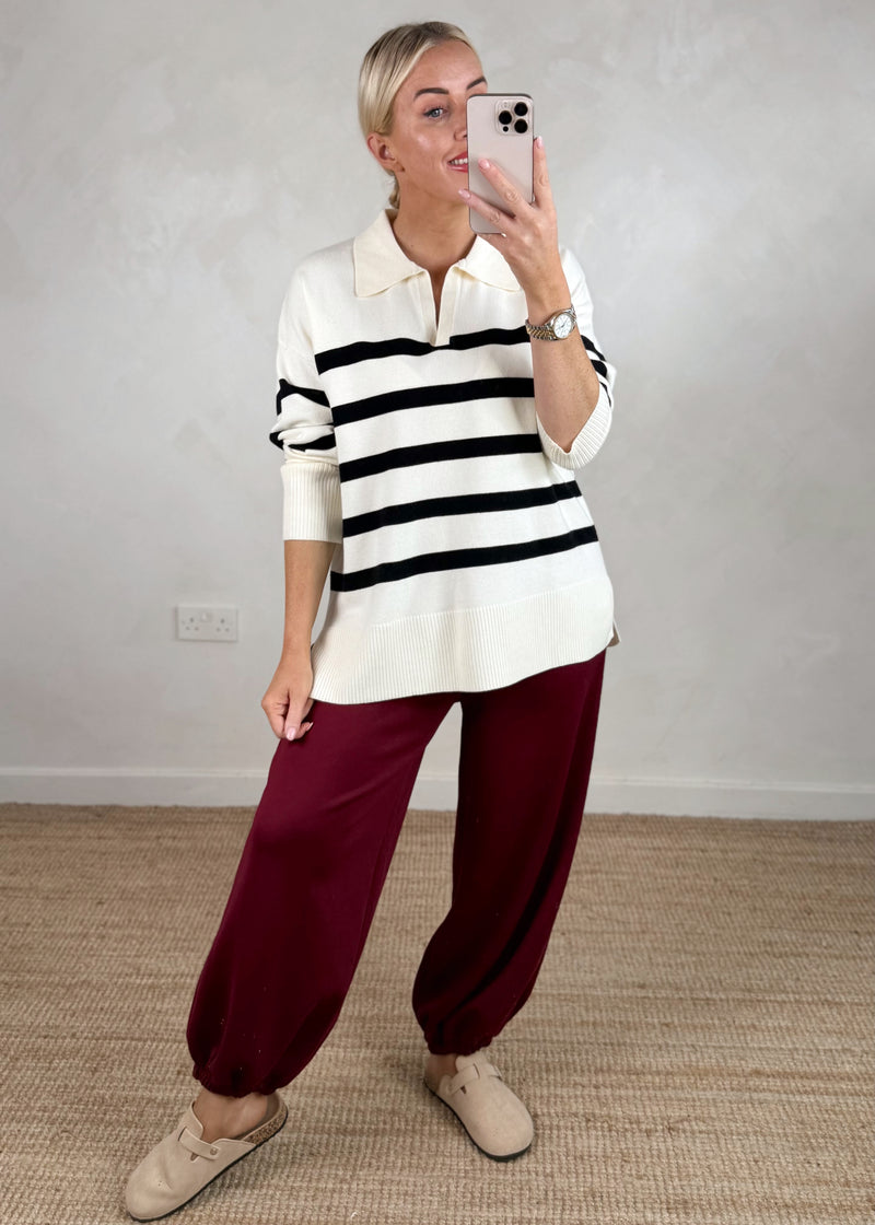 Tabo striped knit - cream-The Style Attic