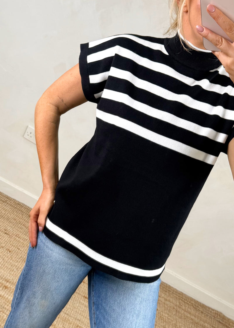 Tai Striped knit - black-The Style Attic