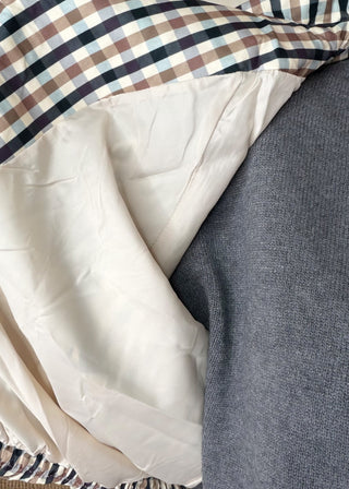 Taliya checked funnel neck jacket-The Style Attic