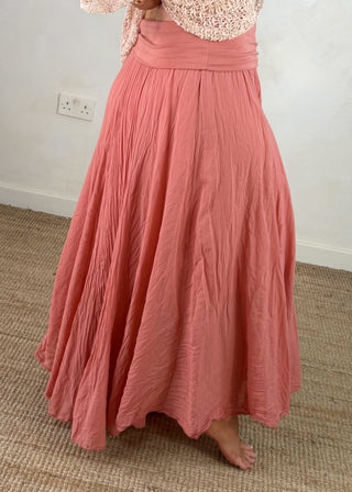 Tamra cotton skirt - Coral-The Style Attic