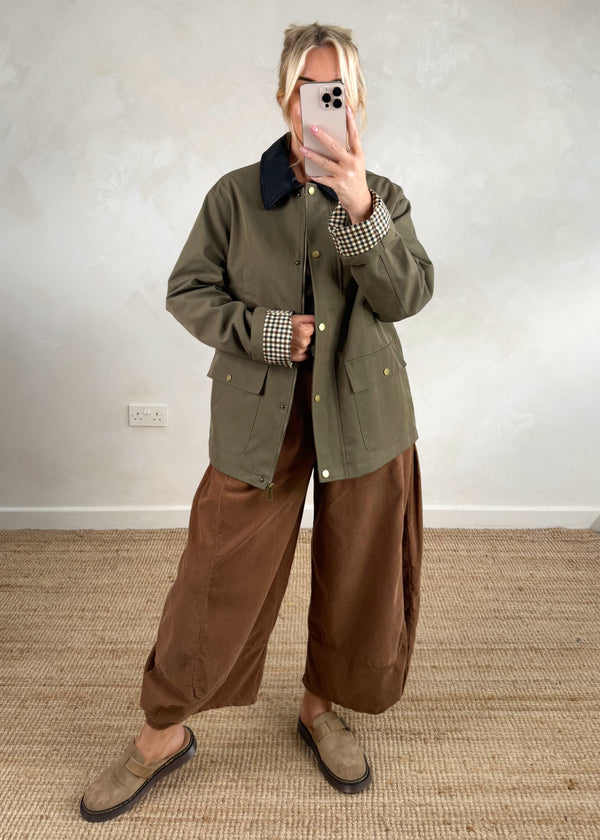 Tanner barn jacket - khaki-The Style Attic
