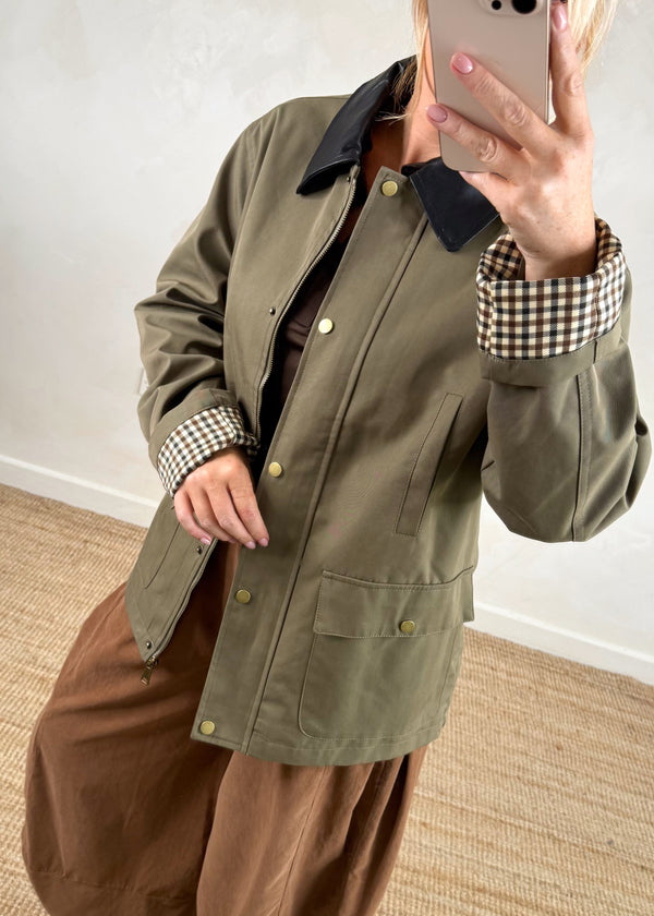 Tanner barn jacket - khaki-The Style Attic