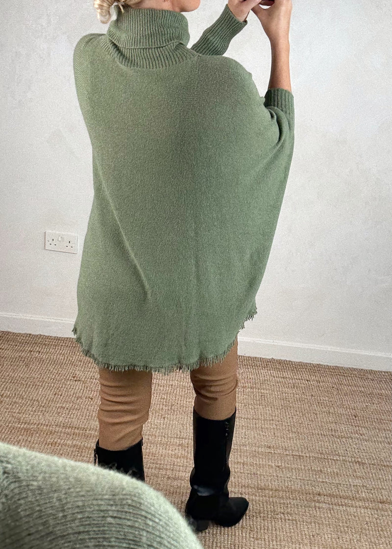 Tassel edge knit - sage-The Style Attic