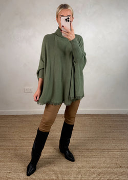 Tassel edge knit - sage-The Style Attic
