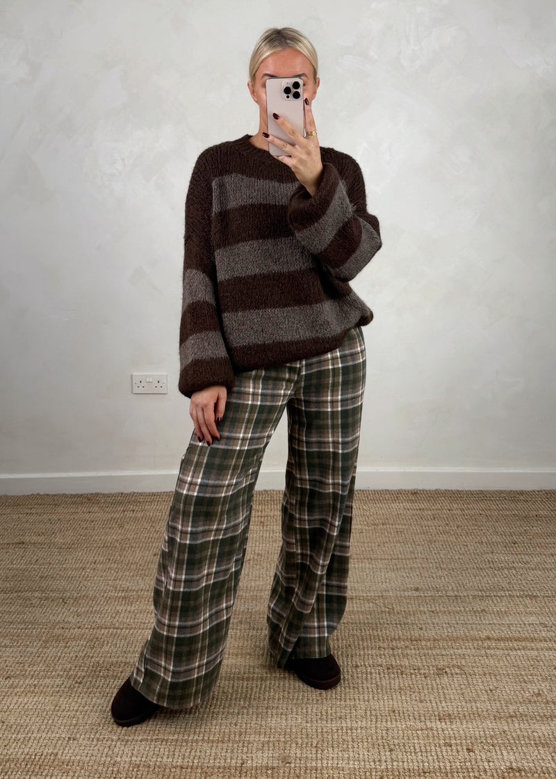 Taylor striped knit - chocolate-The Style Attic