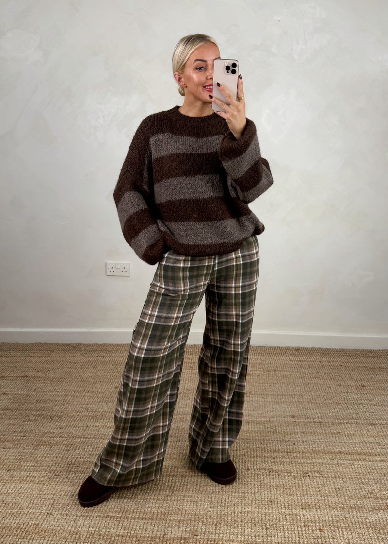 Taylor striped knit - chocolate-The Style Attic