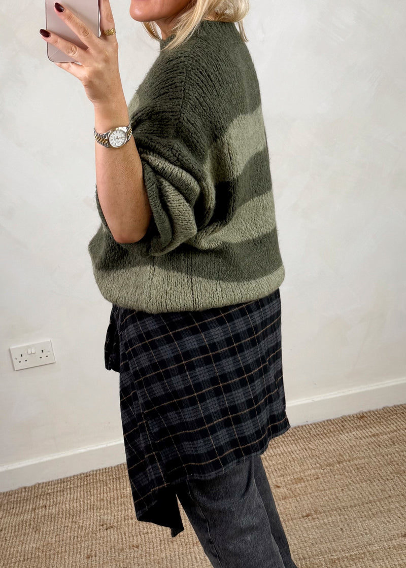 Taylor striped knit - khaki-The Style Attic