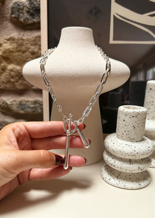 Tear drop t-bar necklace-The Style Attic