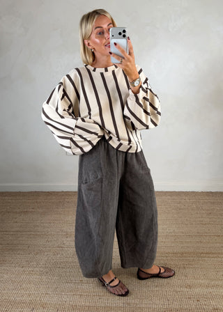 Teddy striped sweater - Cream-The Style Attic