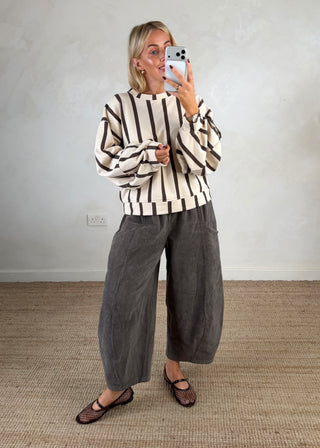 Teddy striped sweater - Cream-The Style Attic