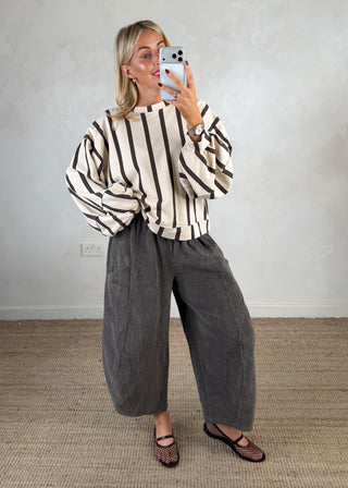 Teddy striped sweater - Cream-The Style Attic