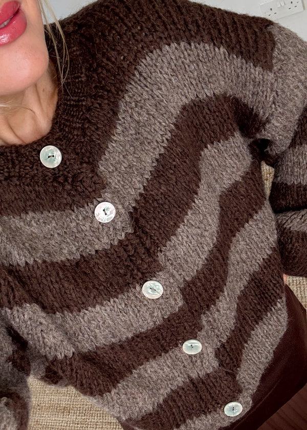 Tegan striped knit - chocolate-The Style Attic