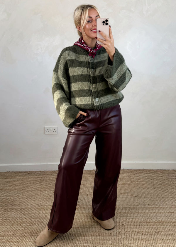 Tegan striped knit - khaki-The Style Attic