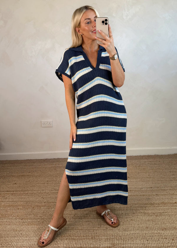 Coby striped dress - navy