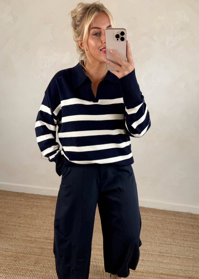 Tabo striped knit - navy