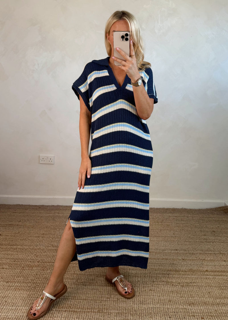 Coby striped dress - navy