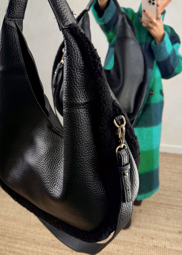Martina teddy bag - black