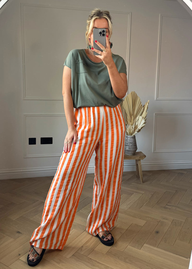 Jolie pants -  orange/stone stripe