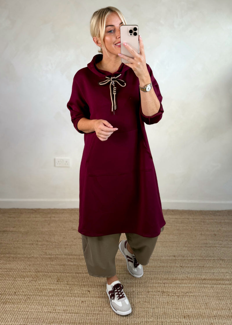 Kent longline hoodie - damson