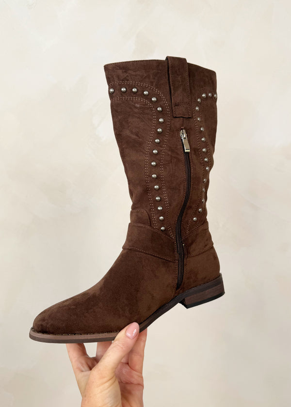 Dusty studded boots - chocolate
