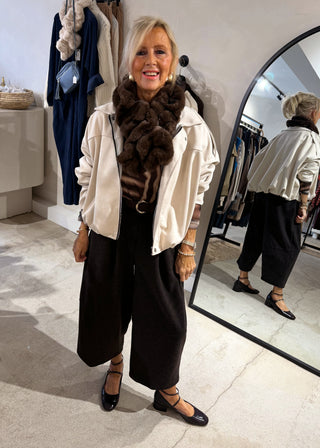 Springy fur scarf - Chocolate