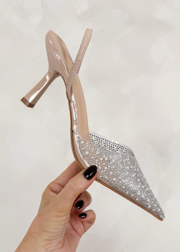 Lynzi crystal heel - silver