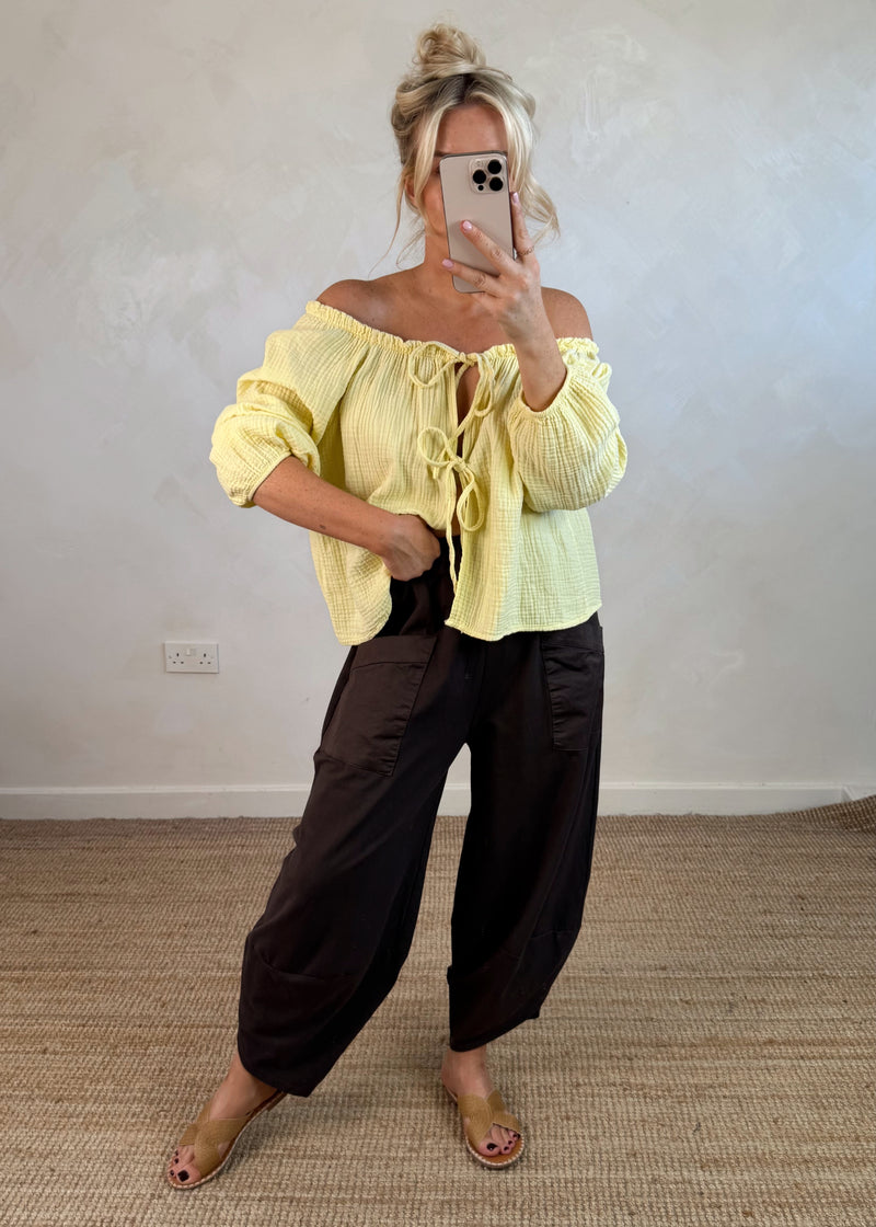 Rosalie tie top - lemon