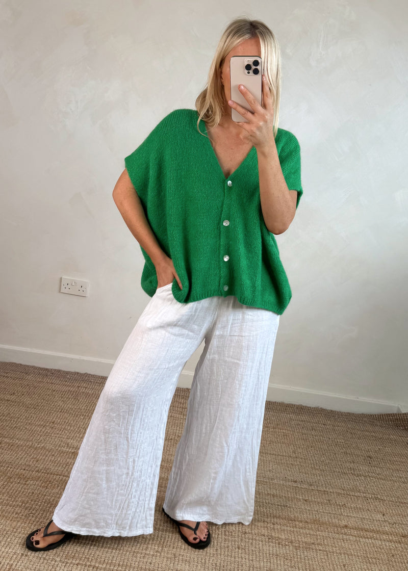 Betsy linen trouser - white