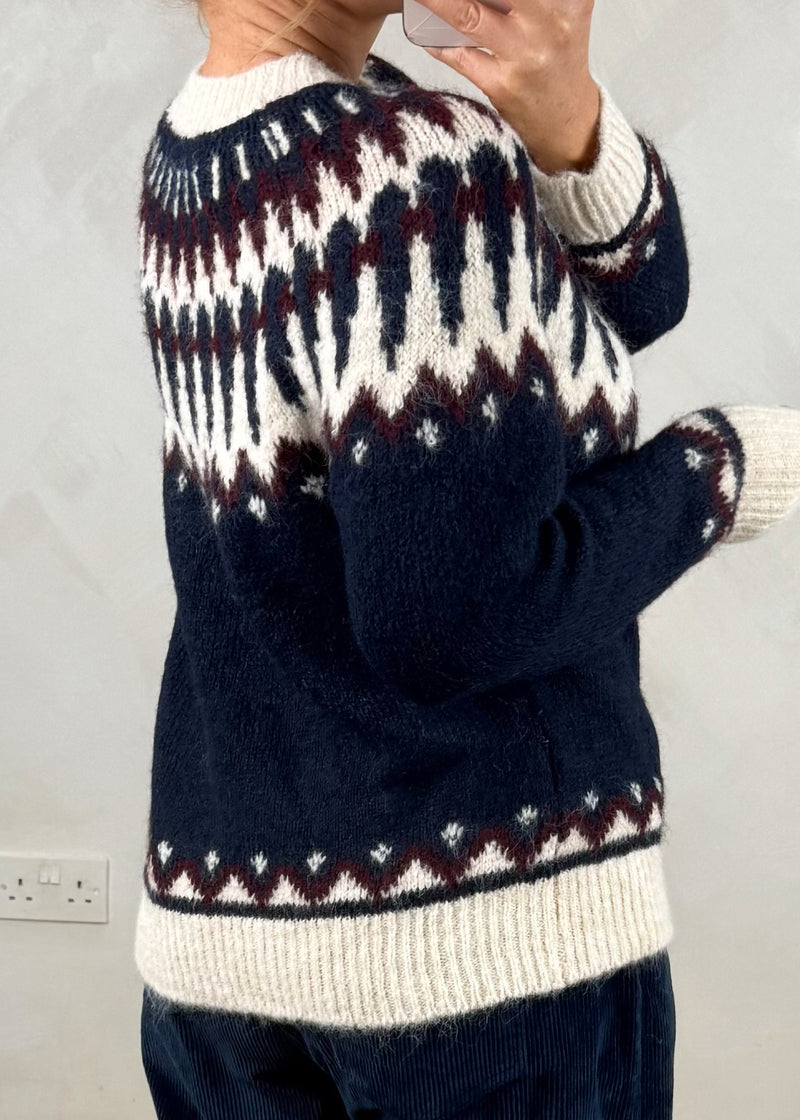 Aspen fair isle knit - chocolate