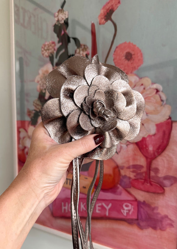 Corsage Leather belt - bronze