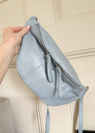 Tori leather sling bag - Sky blue
