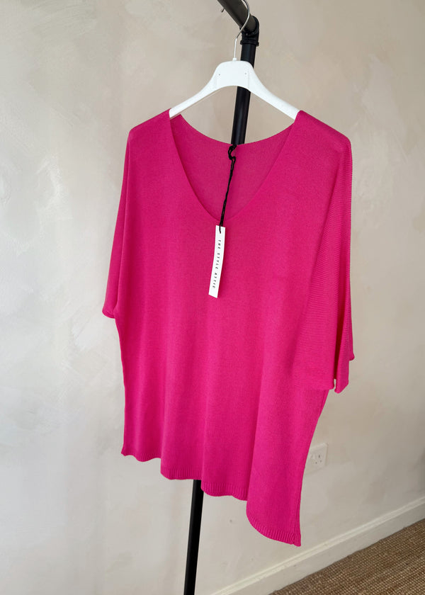 Samara fine knit - hot pink