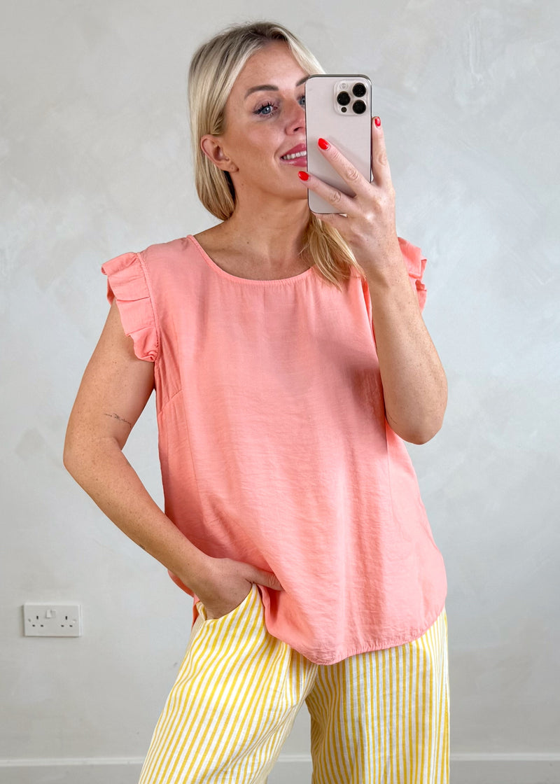 Kiki Frill top - peach