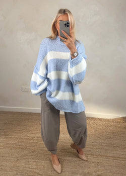 Koda striped knit - sky blue