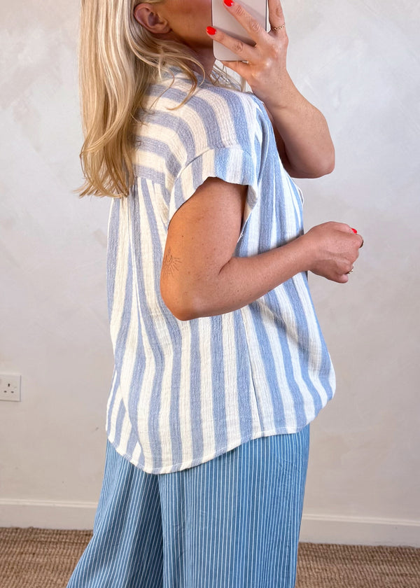 Oxford striped top - blue
