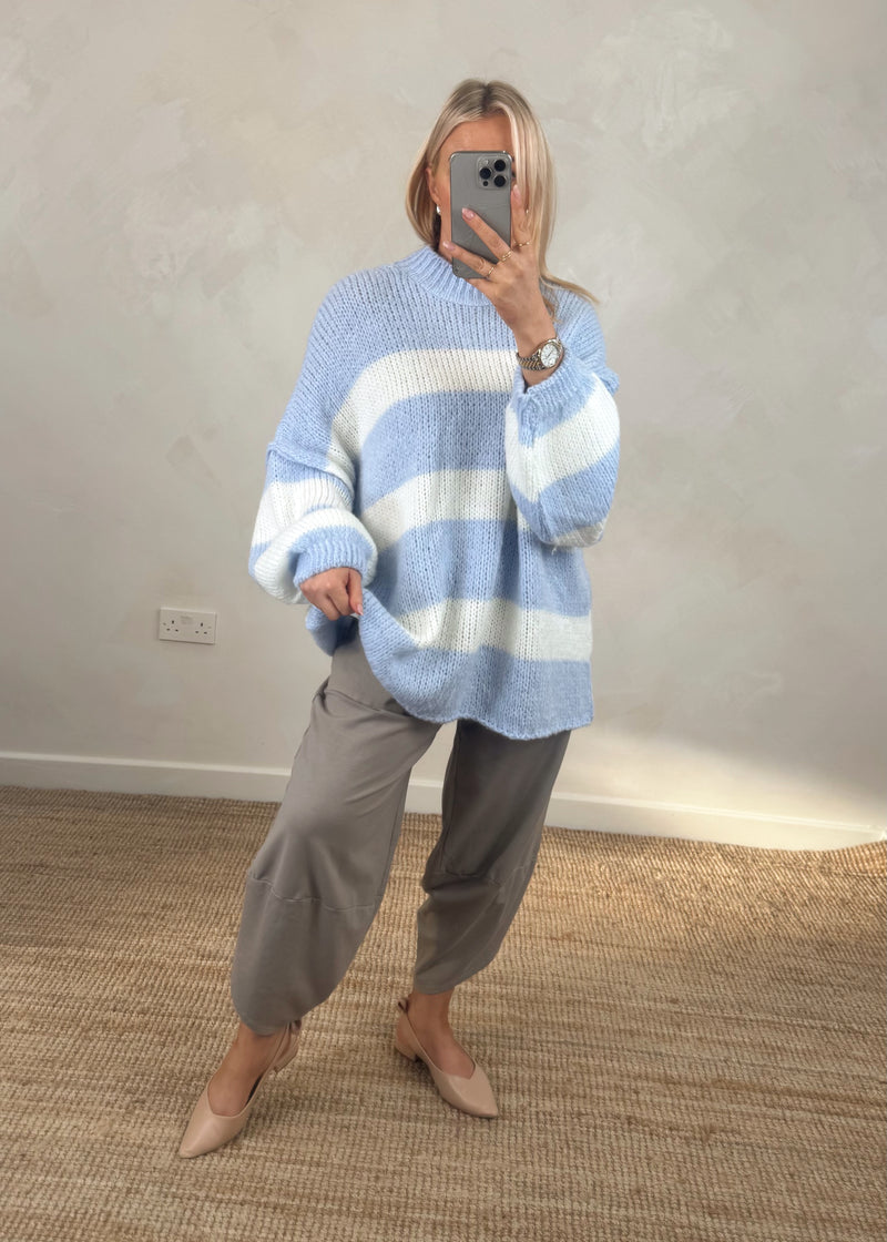 Koda striped knit - sky blue