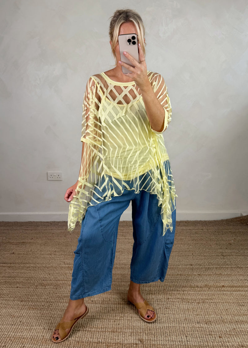 Nikki 2 layer top - lemon