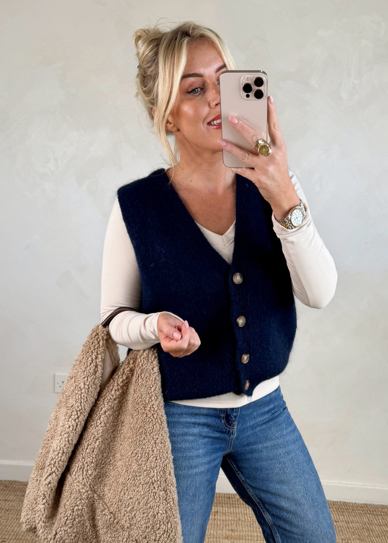 Debs knitted waistcoat - navy