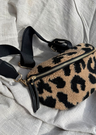 Animal print teddy sling bag  - One