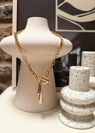 Tear drop t-bar necklace