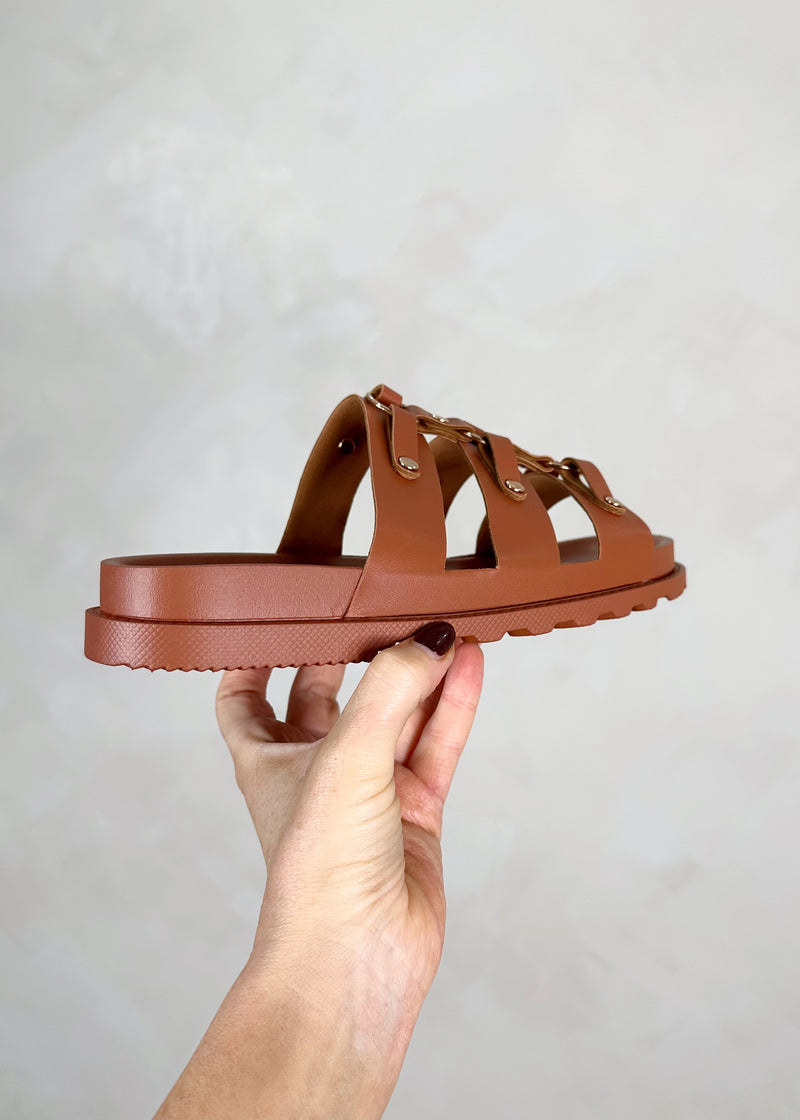 Caged sandal - tan