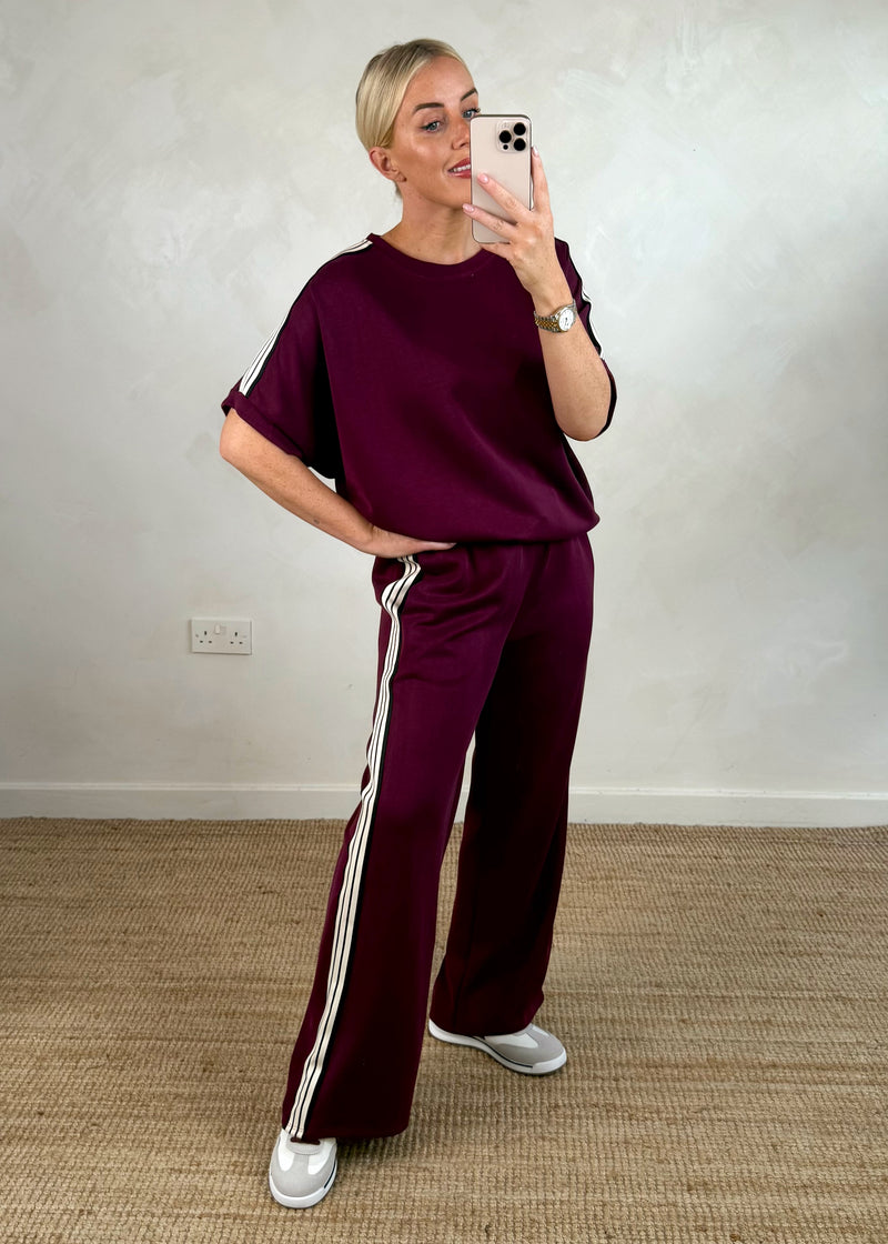 Gigi striped sweater - damson